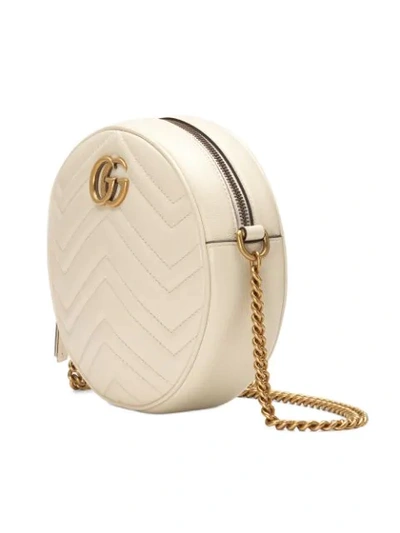 Shop Gucci White Marmont Quilted Leather Circle Cross Body Bag