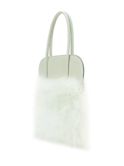 Shop Nina Ricci Panelled Fluffy Tote In Green