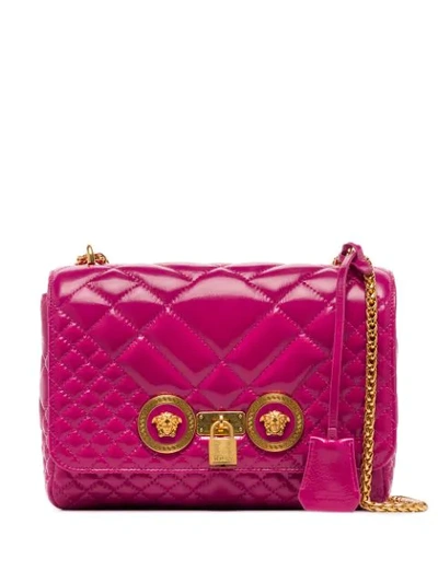 Shop Versace Quilted Medusa Shoulder Bag In Pink