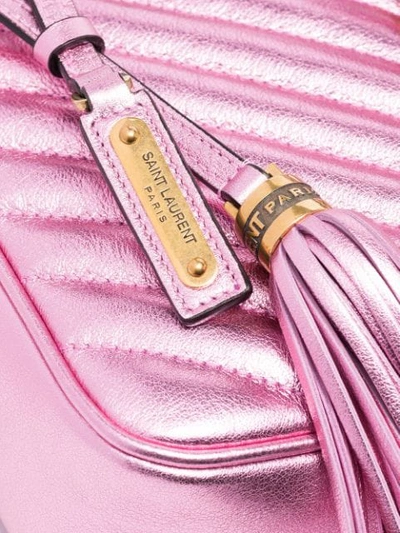 Shop Saint Laurent Medium Lou Satchel Bag In Pink