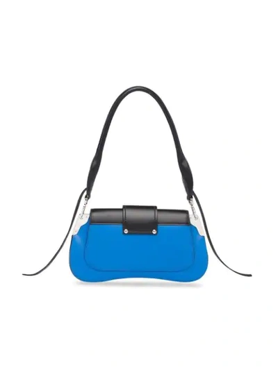 Shop Prada Sidonie Leather Shoulder Bag In F0qnj Sea Blue+black
