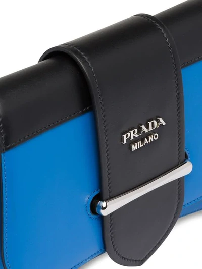 Shop Prada Sidonie Leather Shoulder Bag In F0qnj Sea Blue+black