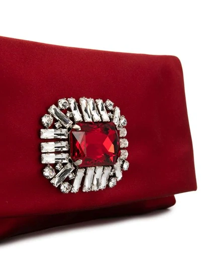 Shop Jimmy Choo Titania Clutch In Red