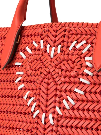 Shop Anya Hindmarch Large Heart Neeson Tote In Red
