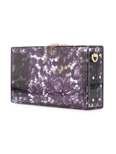 Shop Dolce & Gabbana Dolce Box Clutch In Purple