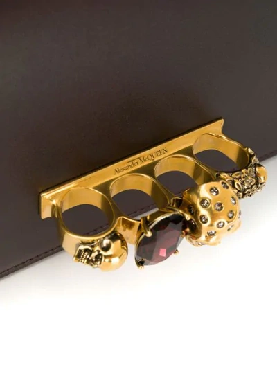 Shop Alexander Mcqueen Skull Knuckle Duster Bag In Purple