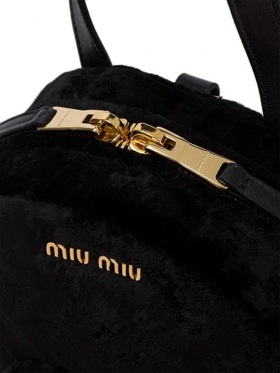 Shop Miu Miu Mini Velvet Backpack - Black