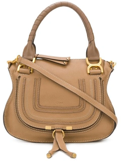 Shop Chloé Marcie Tote In Neutrals