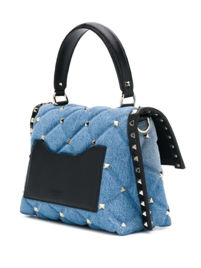 Shop Valentino Garavani Candystud Denim Mini Bag - Blue