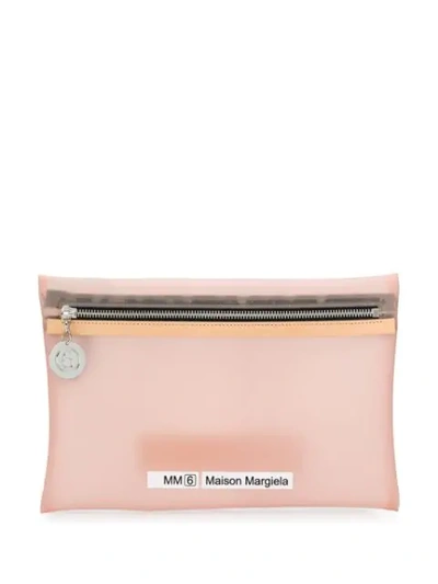 Shop Mm6 Maison Margiela Logo Pouch In Pink