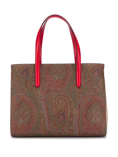 Shop Etro Paisley Print Tote Bag - Brown