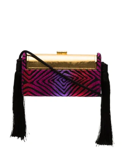 Shop Bienen-davis Regine Tassel-embellished Clutch In Multicoloured