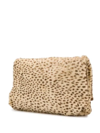Pre-owned A.n.g.e.l.o. Vintage Cult 1970's Animal Print Foldover Clutch In Neutrals