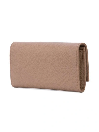 Shop Gucci Marmont Continental Chain Wallet In Brown