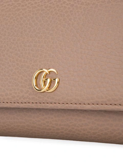 Shop Gucci Marmont Continental Chain Wallet In Brown