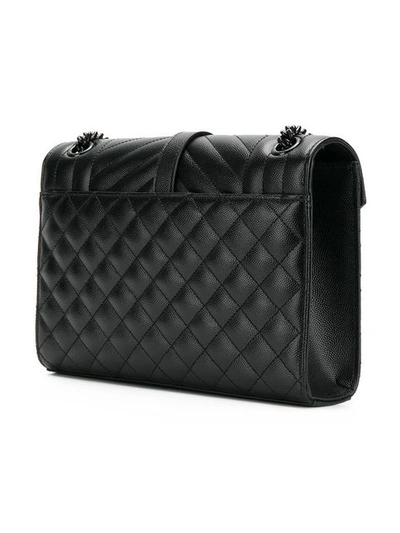 Shop Saint Laurent Medium Envelope Shoulder Bag In Black