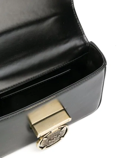 Shop Balmain Mini Bbox Lion Shoulder Bag In Black