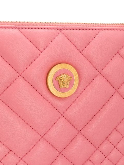 Shop Versace Quilted Medusa Shoulder Bag In Ksaot Pink