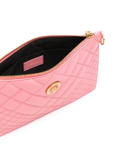 Shop Versace Quilted Medusa Shoulder Bag In Ksaot Pink