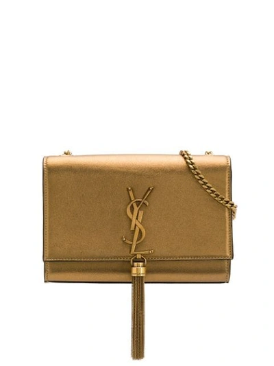 Shop Saint Laurent Kate Small Bag In Gold