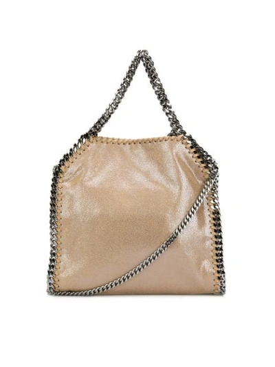 Stella Mccartney Mini Falabella Shaggy Deer Tote Bag In Neutrals