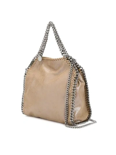 Stella Mccartney Mini Falabella Shaggy Deer Tote Bag In Neutrals