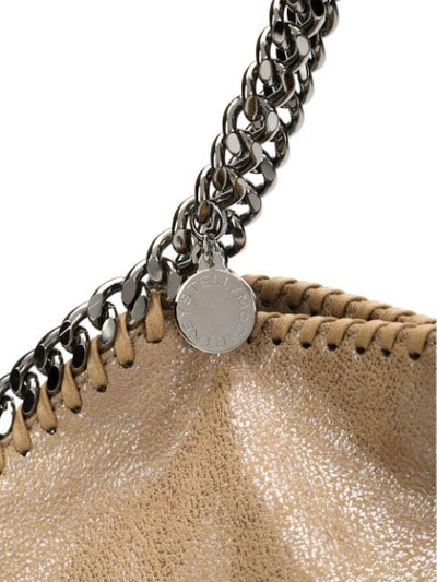 Stella Mccartney Mini Falabella Shaggy Deer Tote Bag In Neutrals