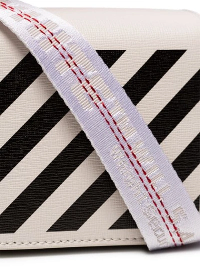 Shop Off-white Baby Flap Diagonal-stripe Shoulder Bag In White