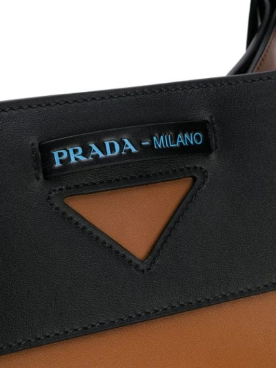 Shop Prada Overture Hobo Bag In F0r6p Cognac+nero