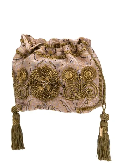 Shop Etro Embellished Shoulder Bag In 0900