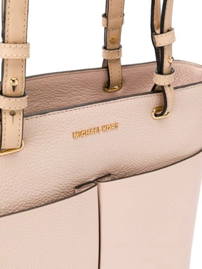 Shop Michael Michael Kors Double Pocket Tote Bag In Neutrals