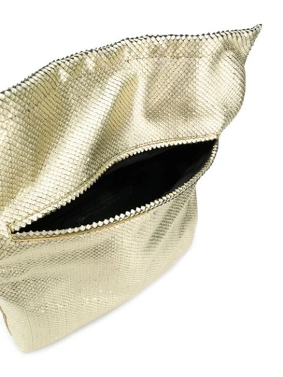 Shop Giuseppe Zanotti Foldover Clutch Bag In Metallic
