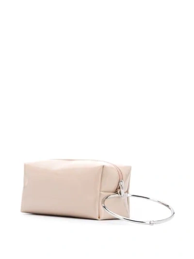 Shop Mm6 Maison Margiela Circle Handle Clutch In Neutrals