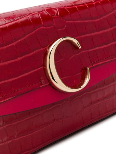 CHLOÉ SMALL C DOUBLE CARRY BAG - 红色