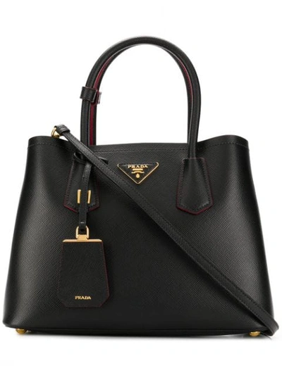 Shop Prada 'double' Handtasche In Black