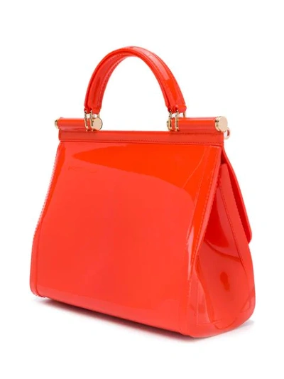 Shop Dolce & Gabbana Sicily Shoulder Bag In Orange