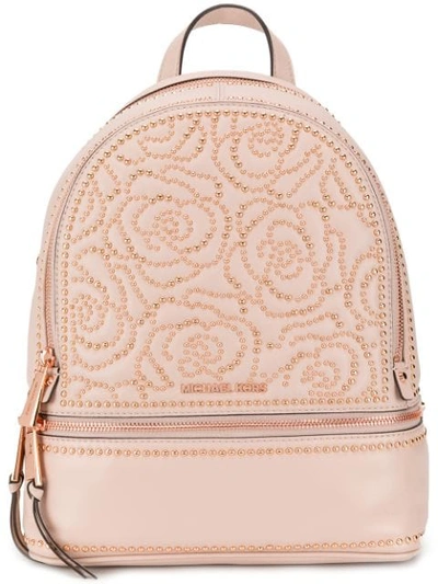 Shop Michael Michael Kors Rhea Studded Backpack In Pink