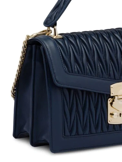 Shop Miu Miu Confidential Matelassé Leather Bag In Blue