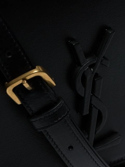Shop Saint Laurent Black Spontini Leather Satchel Shoulder Bag