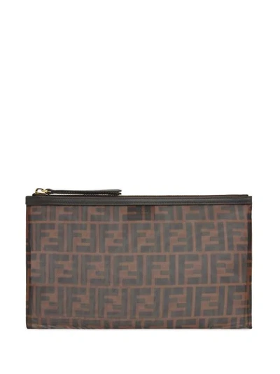 Fendi Large Ff Envelope Pouch In Brown