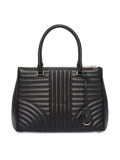 Shop Prada Diagramme Leather Handbag In Black