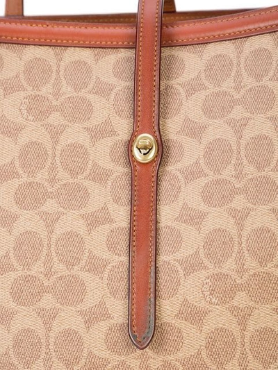 Shop Coach Signature Canvas Market Tote In Brown