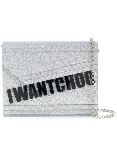 Shop Jimmy Choo Candy Clutch In Grey