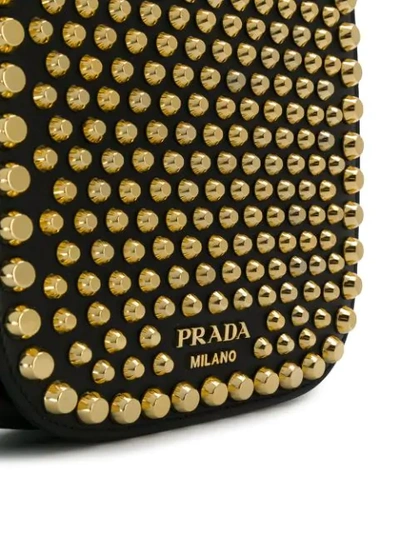 Shop Prada Studded Handbag In Black