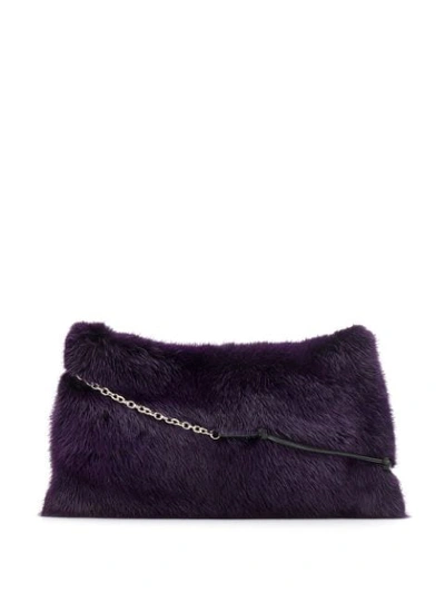 Shop Prada Chain Strap Shoulder Bag In Purple