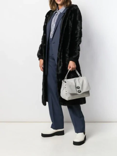 Shop Zanellato Postina Medium Shoulder Bag In Grey
