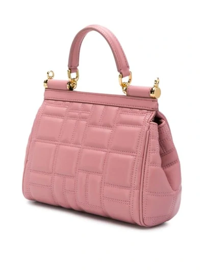 Shop Dolce & Gabbana Mini Sicily Quilted Shoulder Bag - Pink