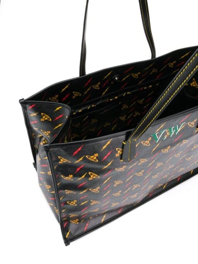 Shop Vivienne Westwood Lightning Bolt Tote Bag In Black