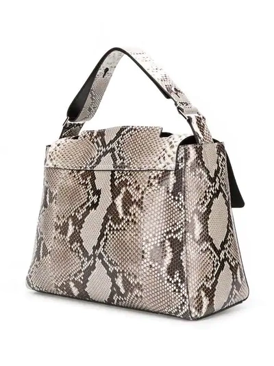 Shop Orciani Snakeskin Effect Tote In Neutrals