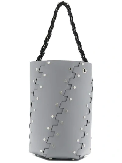 Shop Proenza Schouler Medium Studded Hex Bucket Bag In Grey